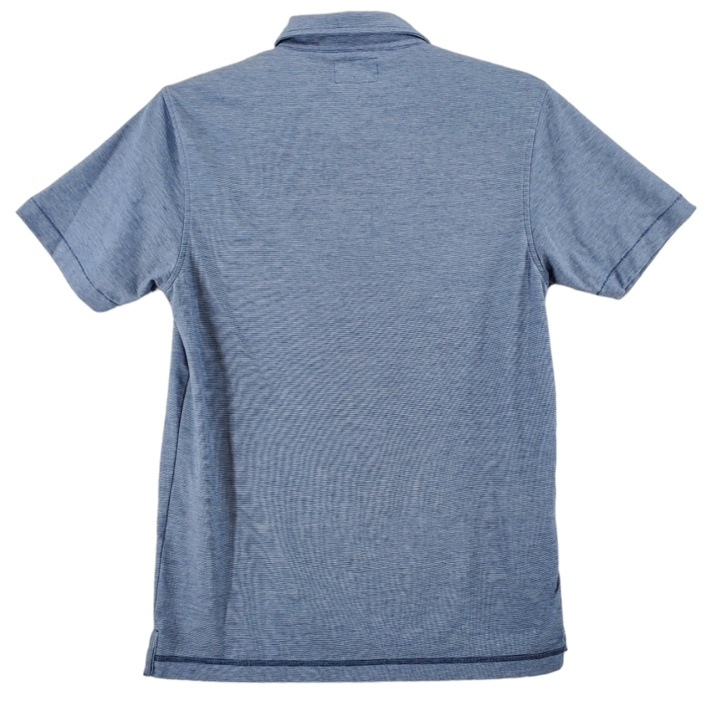Linksoul Polo Shirt Mens S Gray Pin Stripe Short Sleeves Tempus Fugit Cotton - Picture 3 of 13